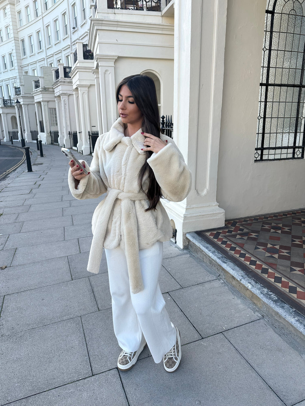 ‘ANNABELS’ Belted Fur Coat