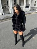 ‘NEW SEASON’ Faux Fur Cardigan - Black