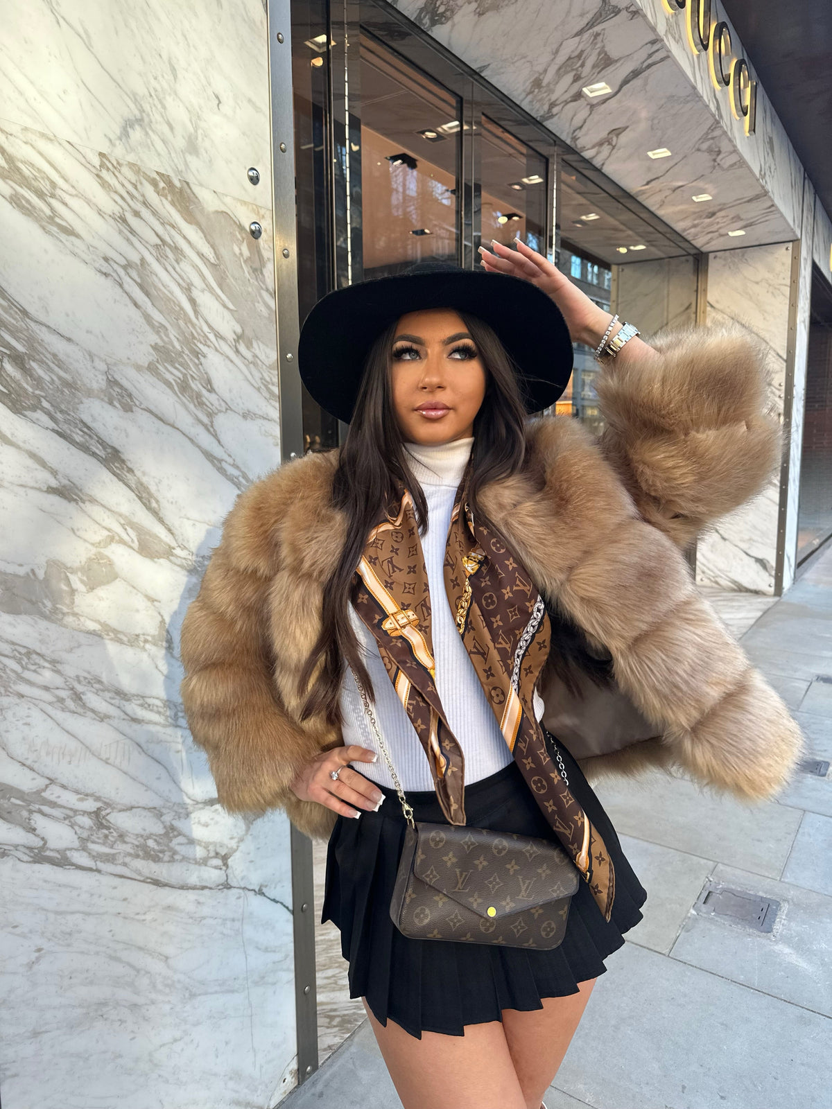 ‘FASHION WEEK’ Faux Fur Coat - Toffee