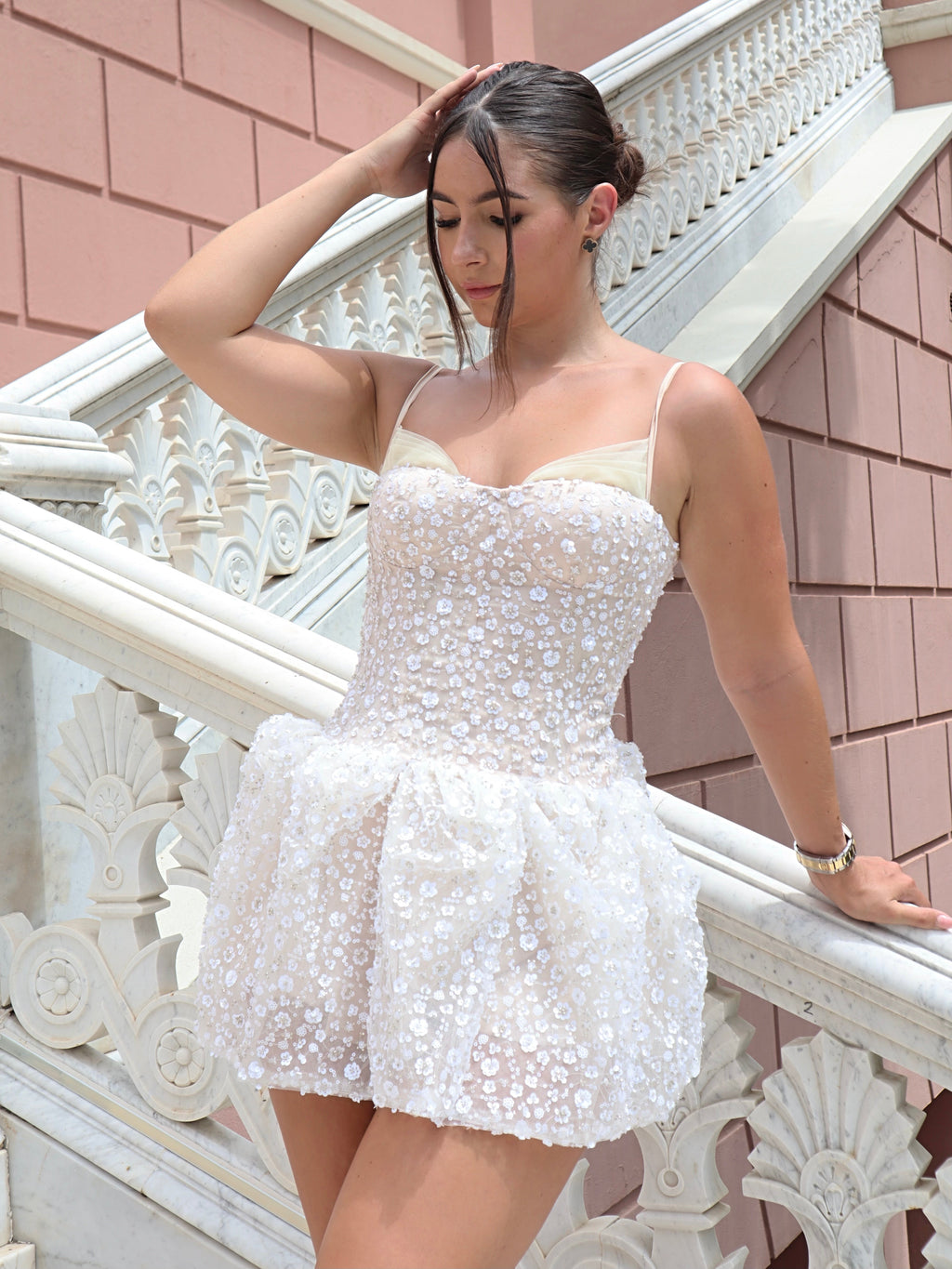 ‘CAMELLIA’ Embellished Dress